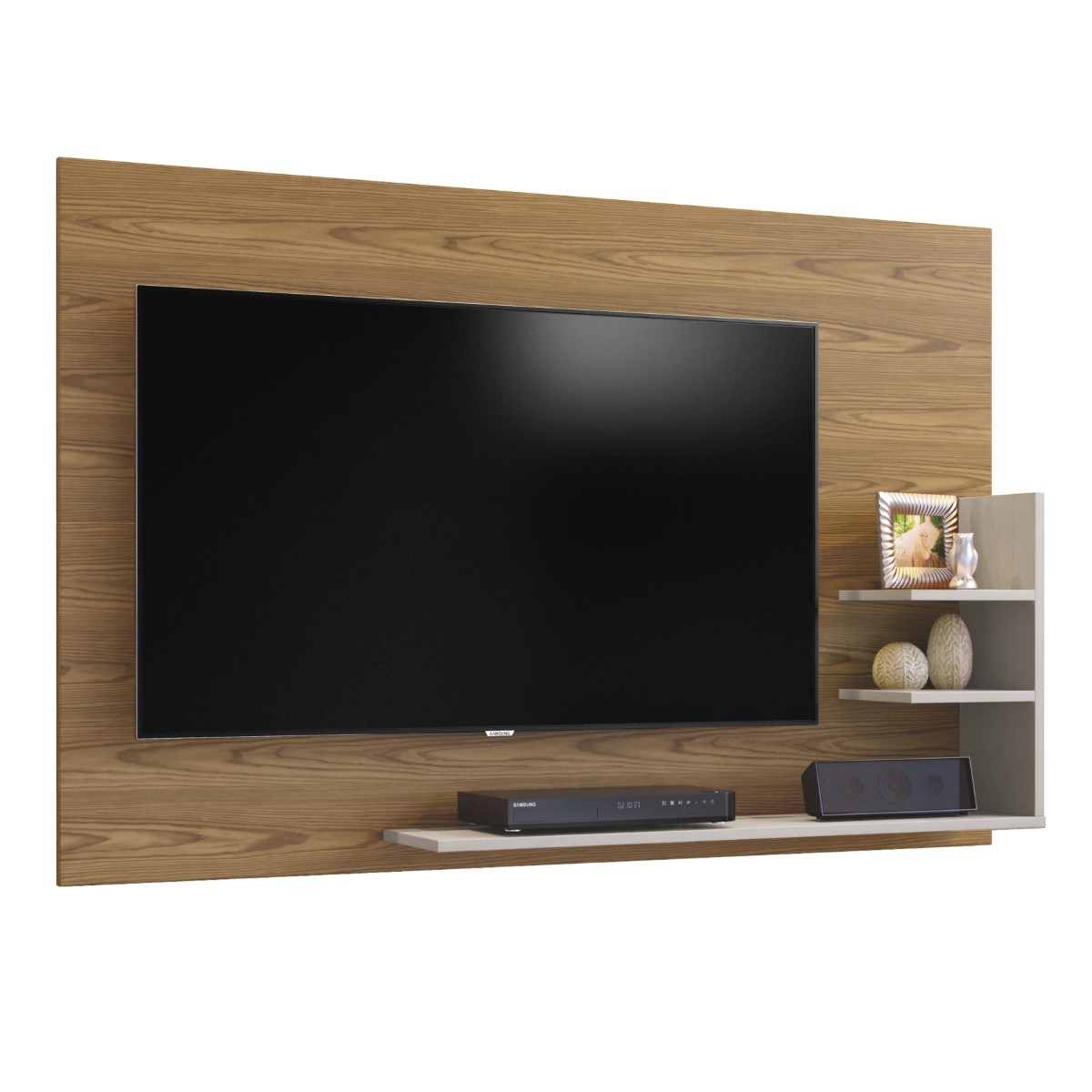 Painel para TV até 40 Polegadas 3 Prateleiras Exclusive Mavaular Damasco/Off