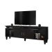 Rack Arizona 2 portas Tv até 65 polegadas pés Madeira Maciça Mavaular Preto