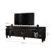 Rack Arizona 2 portas Tv até 65 polegadas pés Madeira Maciça Mavaular Preto