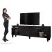 Rack Arizona 2 portas Tv até 65 polegadas pés Madeira Maciça Mavaular Preto
