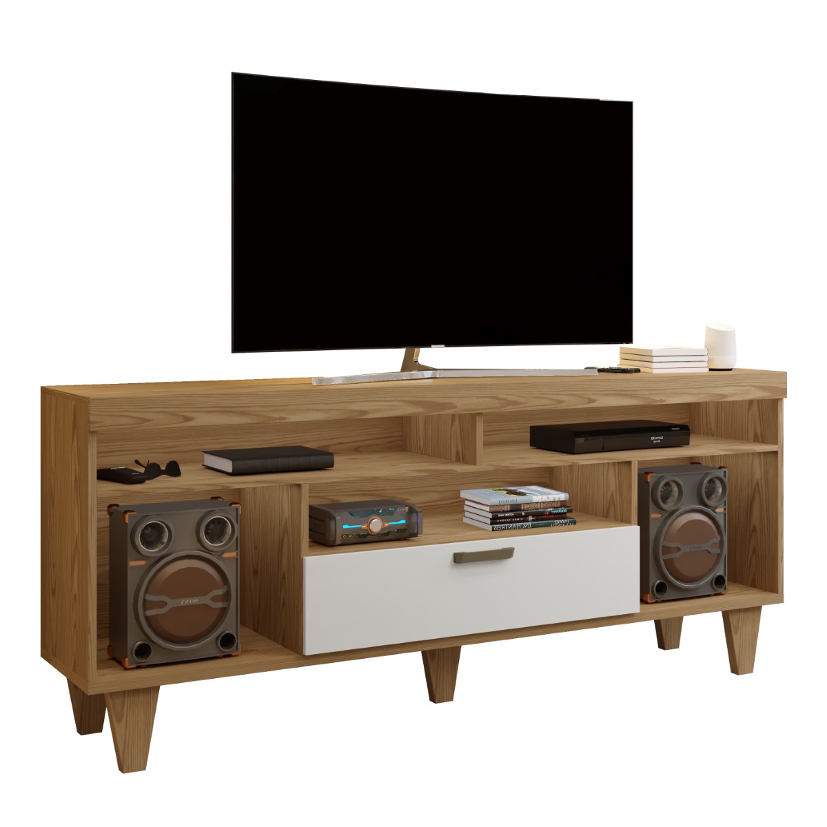 Rack Spazzio para TV até 65 Polegadas Mavaular  Damasco/Off