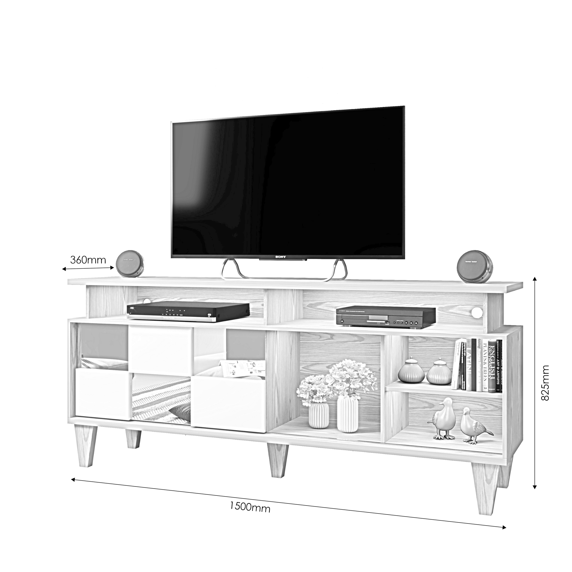 Rack para TV até 65 Polegadas 1 Porta Deslizante Eros Mavaular Canion/Off