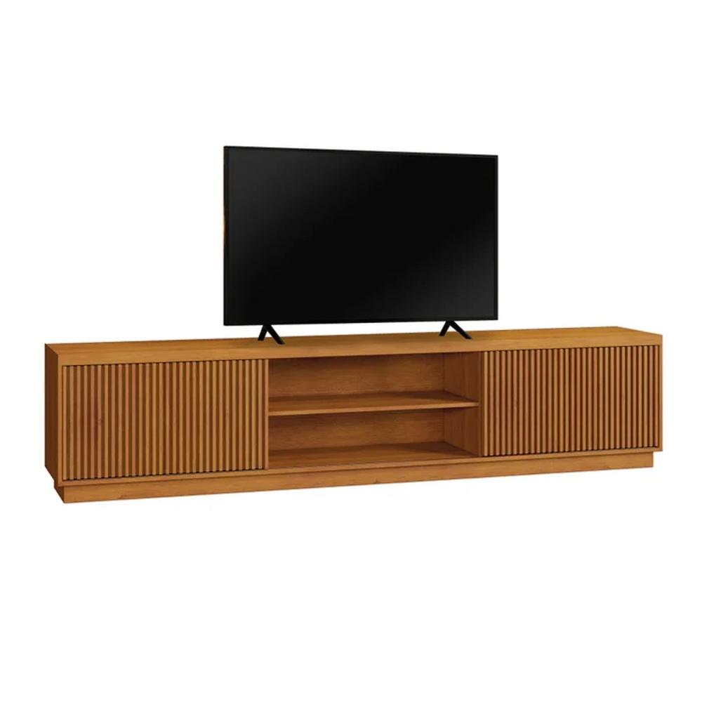 Rack para TV até 75 Polegadas Valência com 2 Portas Ripada Naturalle 1,80M