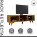 Rack para Tv até 75 Polegadas Vitrum 2 Portas de Correr Reflecta Naturalle