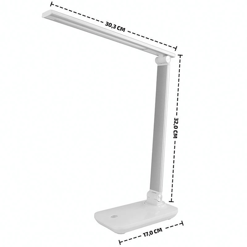 Luminária De Mesa Office Led Com Alumínio Escovado MBLED