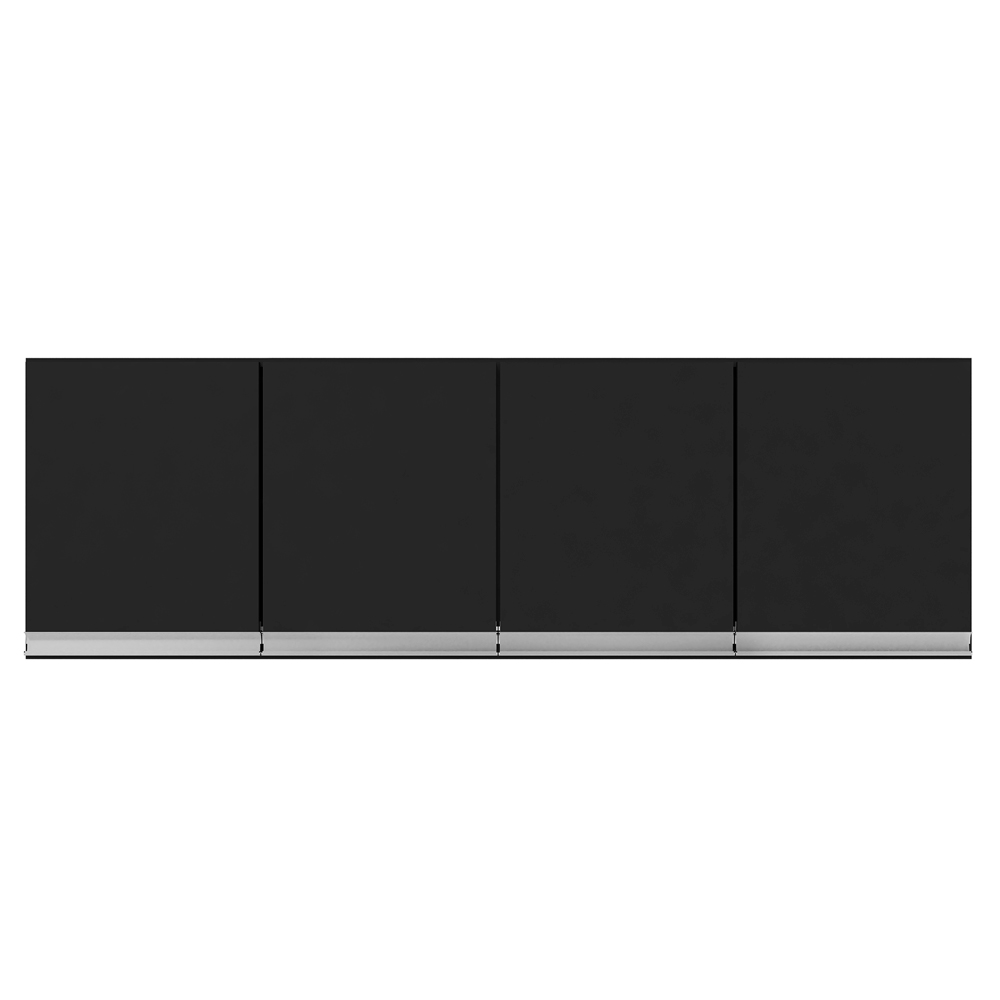 Armário Aéreo 4 Portas 160cm Madrid Preto - Montanaris Decor