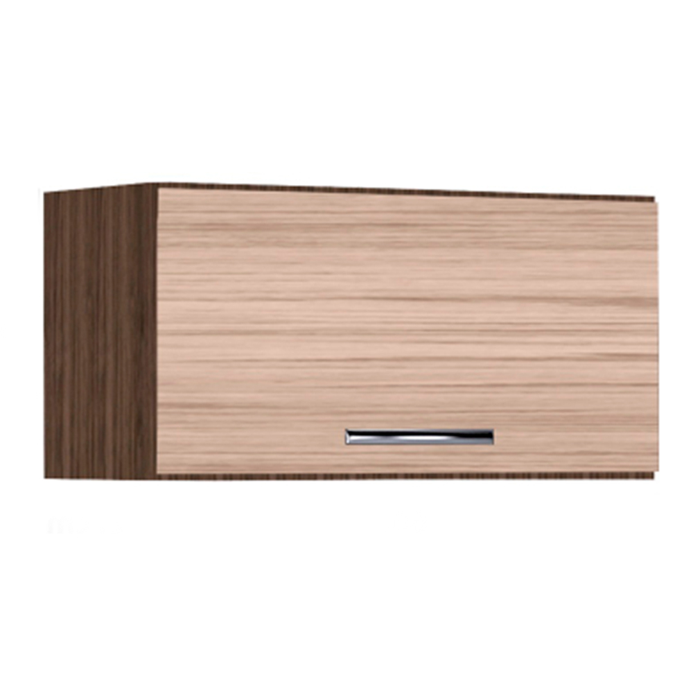 Armário Aéreo para Cozinha 60cm Porta Basculante Vitória Castanho/Avelã - Montanaris Decor