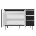 Balcão de Cozinha Madrid para Pia de 120cm Preto - Montanaris Decor
