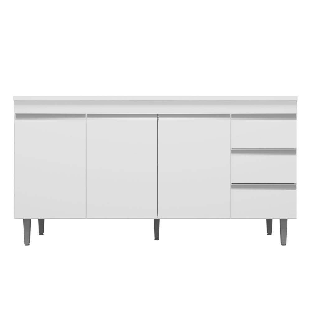 Balcão de Cozinha Madrid para Pia de 160cm Branco - Montanaris Decor