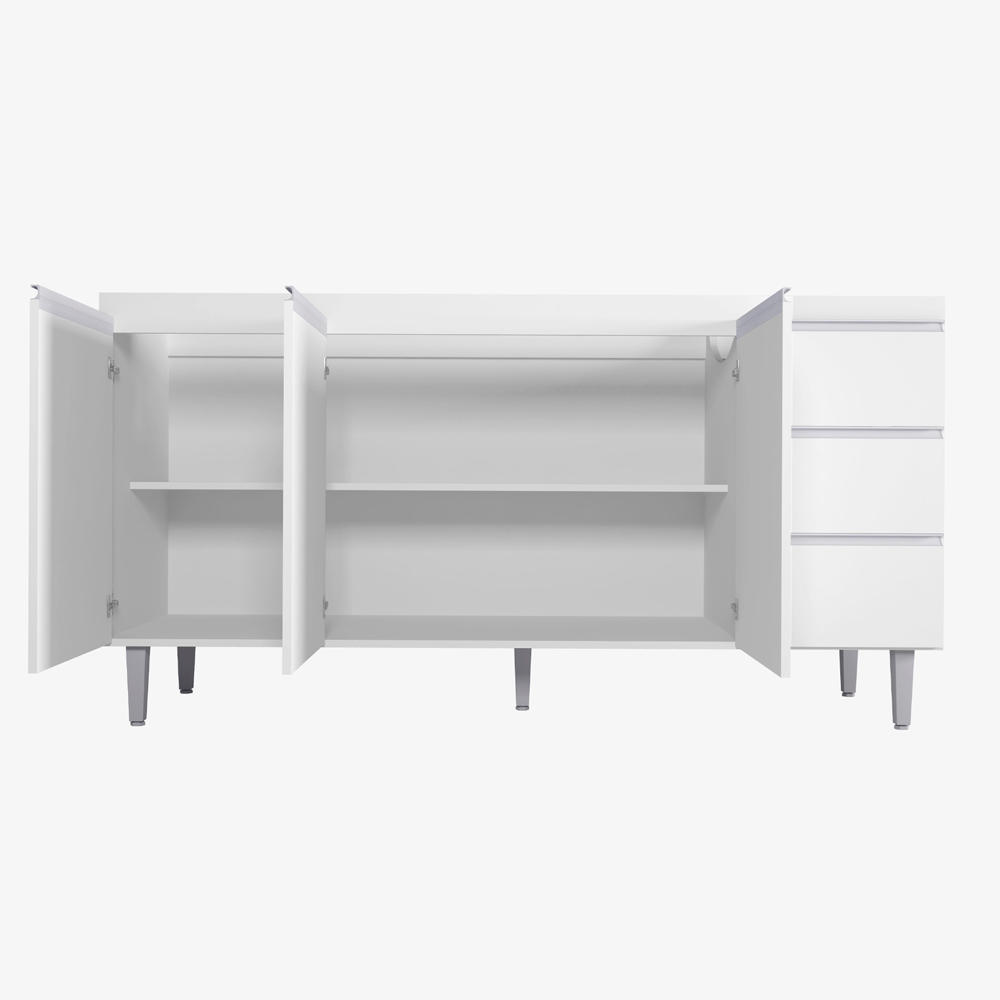 Balcão de Cozinha Madrid para Pia de 160cm Branco - Montanaris Decor