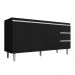 Balcão de Cozinha Madrid para Pia de 160cm Preto - Montanaris Decor