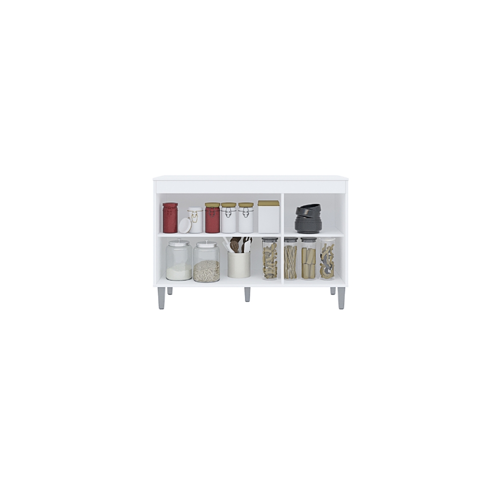 Balcão de Cozinha Manu para Pia de 1,20cm S/Tampo Branco - Montanaris Decor