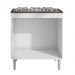 Balcão de Cozinha para Cooktop com Tampo Preto Madrid Branco - Montanaris Decor