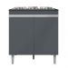 Balcão de Cozinha para Cooktop com Tampo Preto Madrid Cinza - Montanaris Decor