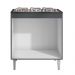 Balcão de Cozinha para Cooktop com Tampo Preto Madrid Cinza - Montanaris Decor