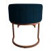 Banco Recamier Estofado Luana Base Bronze Veludo Azul Marinho - Montanaris Decor