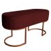 Banco Recamier Estofado Luana Base Bronze Veludo Bordô - Montanaris Decor