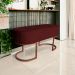 Banco Recamier Estofado Luana Base Bronze Veludo Bordô - Montanaris Decor