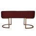 Banco Recamier Estofado Luana Base Bronze Veludo Bordô - Montanaris Decor