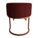 Banco Recamier Estofado Luana Base Bronze Veludo Bordô - Montanaris Decor