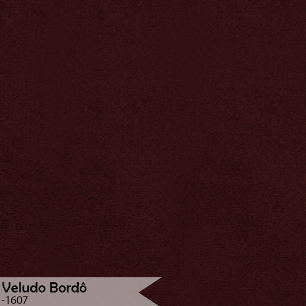 Banco Recamier Estofado Luana Base Bronze Veludo Bordô - Montanaris Decor