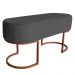 Banco Recamier Estofado Luana Base Bronze Veludo Cinza - Montanaris Decor