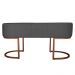 Banco Recamier Estofado Luana Base Bronze Veludo Cinza - Montanaris Decor
