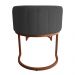 Banco Recamier Estofado Luana Base Bronze Veludo Cinza - Montanaris Decor