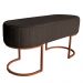 Banco Recamier Estofado Luana Base Bronze Veludo Marrom - Montanaris Decor