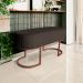 Banco Recamier Estofado Luana Base Bronze Veludo Marrom - Montanaris Decor