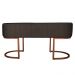 Banco Recamier Estofado Luana Base Bronze Veludo Marrom - Montanaris Decor