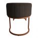 Banco Recamier Estofado Luana Base Bronze Veludo Marrom - Montanaris Decor