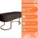 Banco Recamier Estofado Luana Base Bronze Veludo Marrom - Montanaris Decor