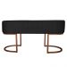 Banco Recamier Estofado Luana Base Bronze Veludo Preto - Montanaris Decor