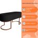 Banco Recamier Estofado Luana Base Bronze Veludo Preto - Montanaris Decor