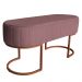 Banco Recamier Estofado Luana Base Bronze Veludo Rosê - Montanaris Decor