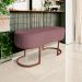 Banco Recamier Estofado Luana Base Bronze Veludo Rosê - Montanaris Decor