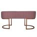 Banco Recamier Estofado Luana Base Bronze Veludo Rosê - Montanaris Decor