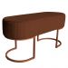 Banco Recamier Estofado Luana Base Bronze Veludo Terracota - Montanaris Decor