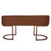 Banco Recamier Estofado Luana Base Bronze Veludo Terracota - Montanaris Decor