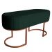 Banco Recamier Estofado Luana Base Bronze Veludo Verde - Montanaris Decor