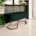 Banco Recamier Estofado Luana Base Bronze Veludo Verde - Montanaris Decor