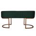 Banco Recamier Estofado Luana Base Bronze Veludo Verde - Montanaris Decor