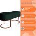 Banco Recamier Estofado Luana Base Bronze Veludo Verde - Montanaris Decor