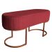 Banco Recamier Estofado Luana Base Bronze Veludo Vermelho - Montanaris Decor