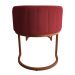 Banco Recamier Estofado Luana Base Bronze Veludo Vermelho - Montanaris Decor