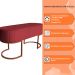 Banco Recamier Estofado Luana Base Bronze Veludo Vermelho - Montanaris Decor