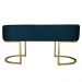 Banco Recamier Estofado Luana Base Gold Veludo Azul Marinho - Montanaris Decor