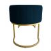 Banco Recamier Estofado Luana Base Gold Veludo Azul Marinho - Montanaris Decor