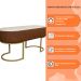 Banco Recamier Estofado Luana Base Gold Veludo Bege/Pu Caramelo - Montanaris Decor